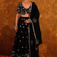 BAHAR LEHENGA SET - BLACK