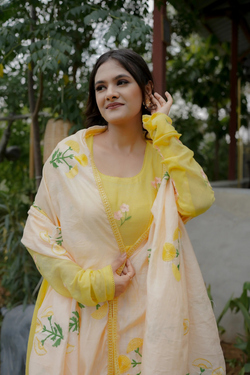 DAISY ANARKALI SET - YELLOW