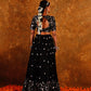 BAHAR LEHENGA SET - BLACK
