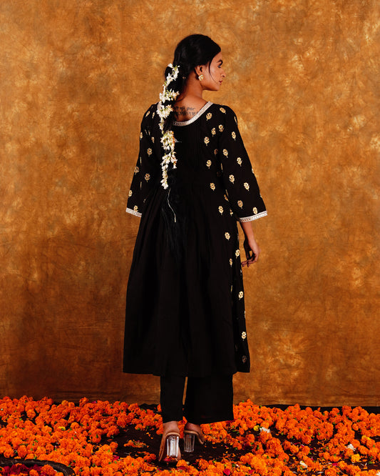CHAMKEELI KURTI SET - BLACK
