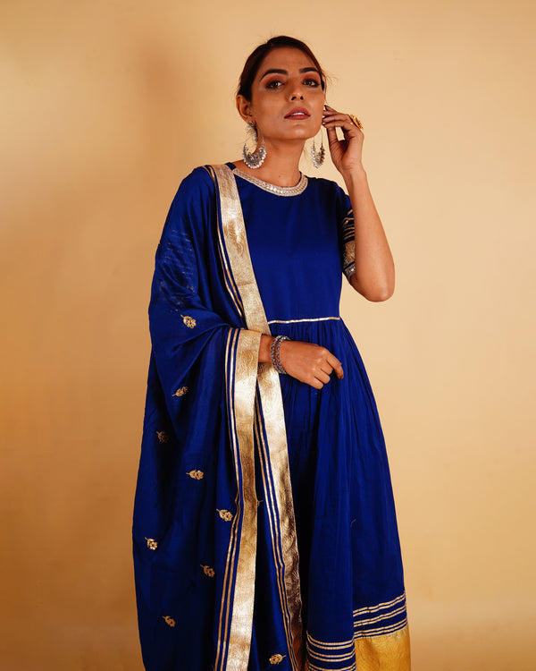 CHAMKEELI ANARKALI SET - BLUE