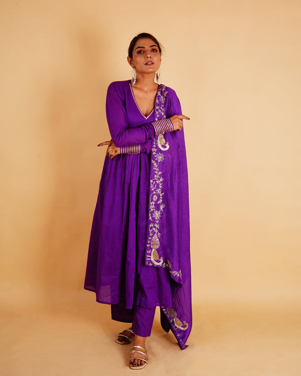 MOR ANARKALI SET - PURPLE
