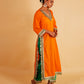 RANGOLI STRAIGHT KURTI SET - ORANGE