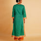 RANGOLI STRAIGHT KURTI SET - GREEN