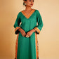 RANGOLI STRAIGHT KURTI SET - GREEN