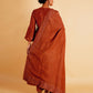 PHOOL KURTA SET - BROWN