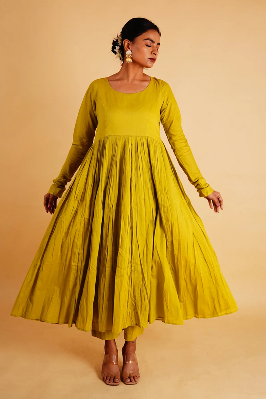 MOR ANARKALI SET - YELLOW