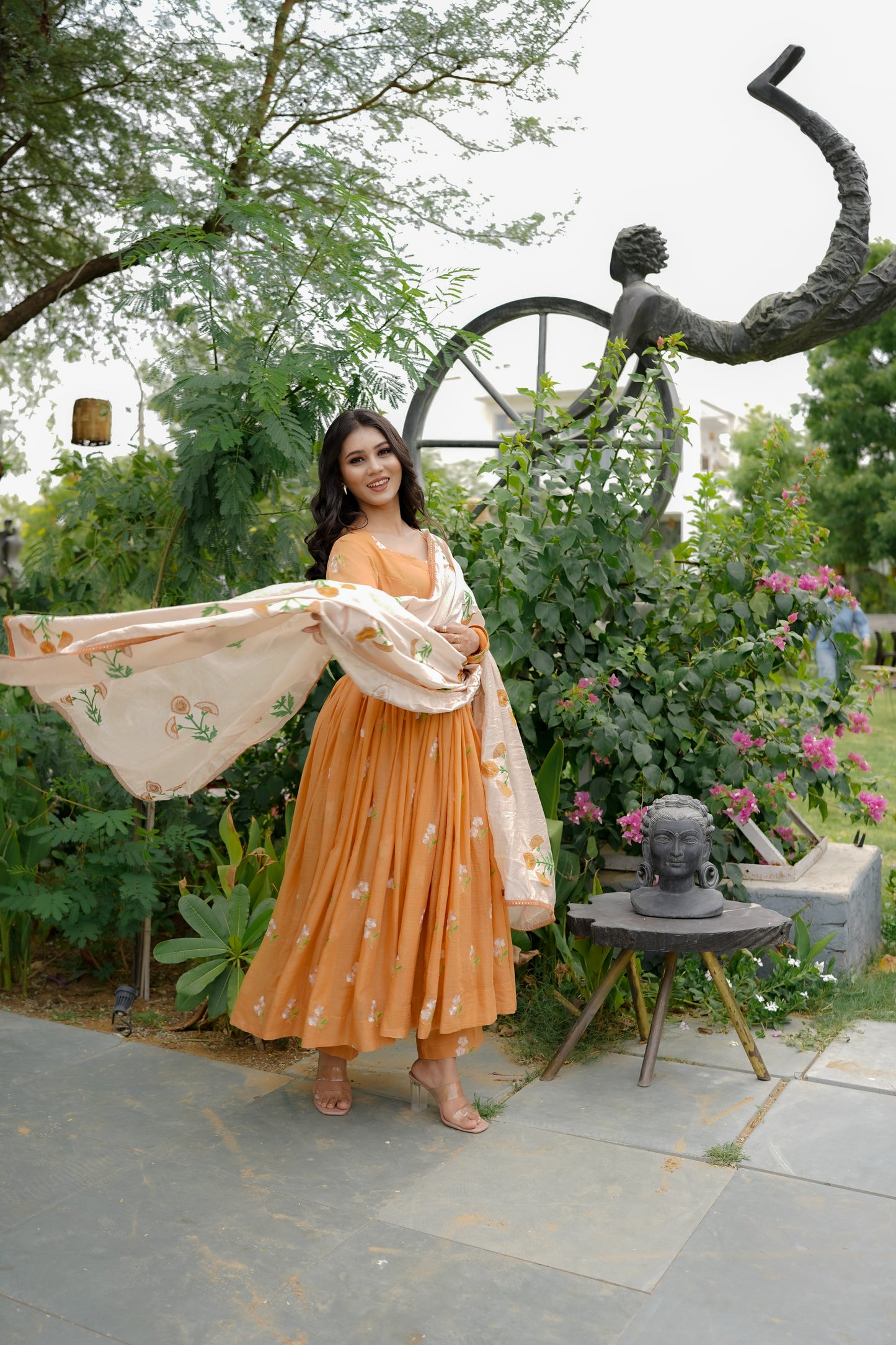 DAISY ANARKALI SET - PEACH