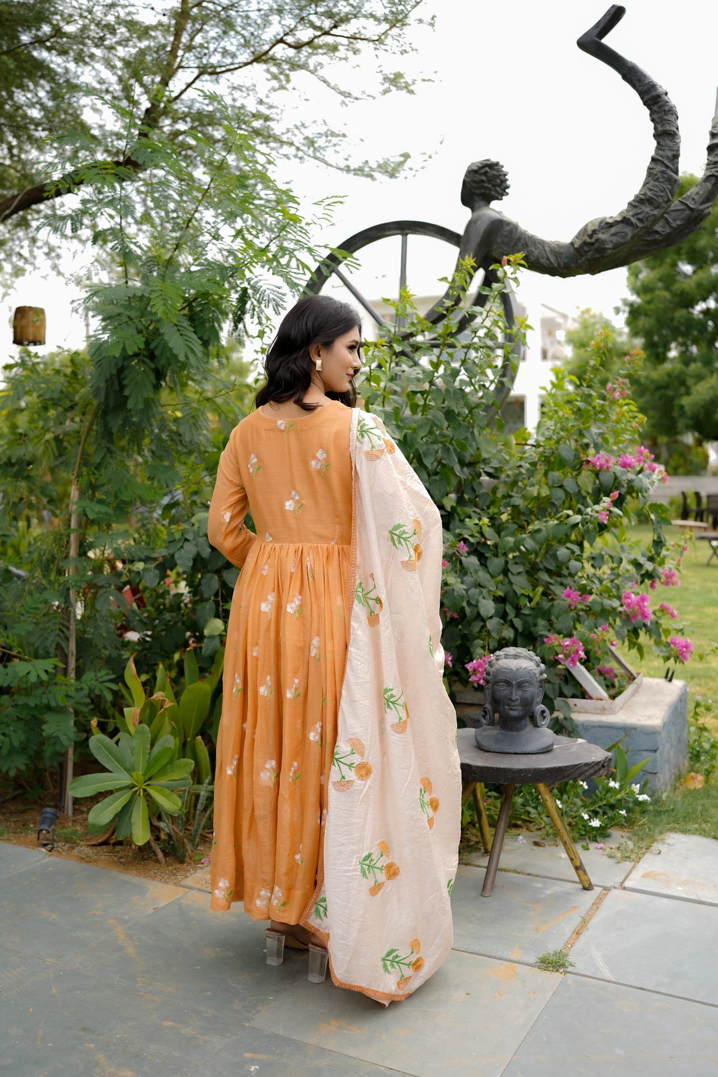 DAISY ANARKALI SET - PEACH