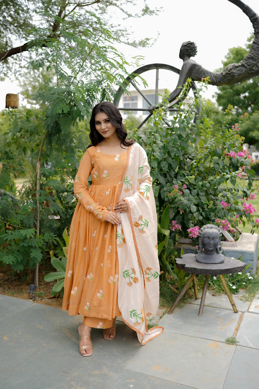 DAISY ANARKALI SET - PEACH