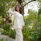 DAISY CO-ORD SET - - OFF WHITE