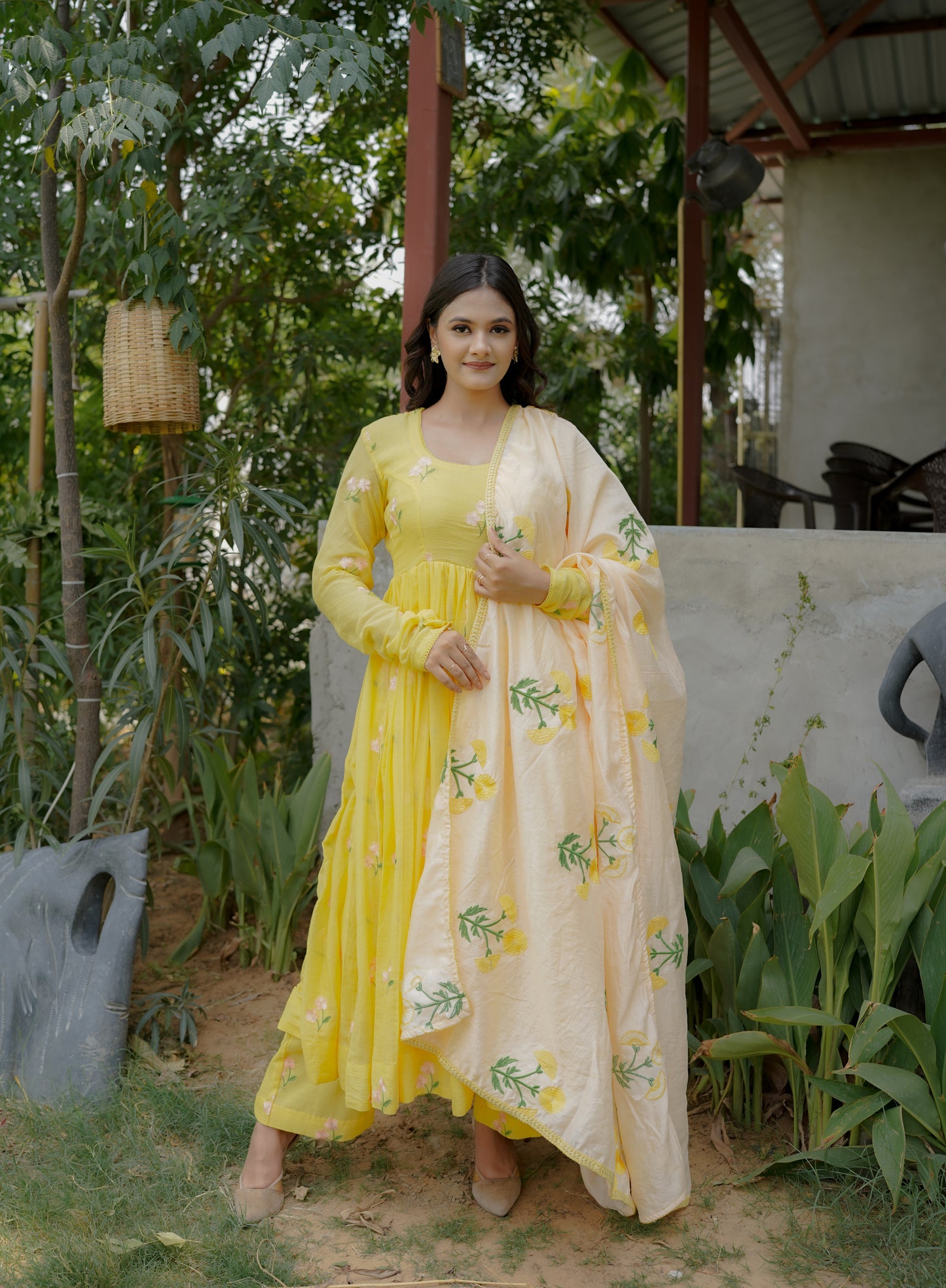 DAISY ANARKALI SET - YELLOW