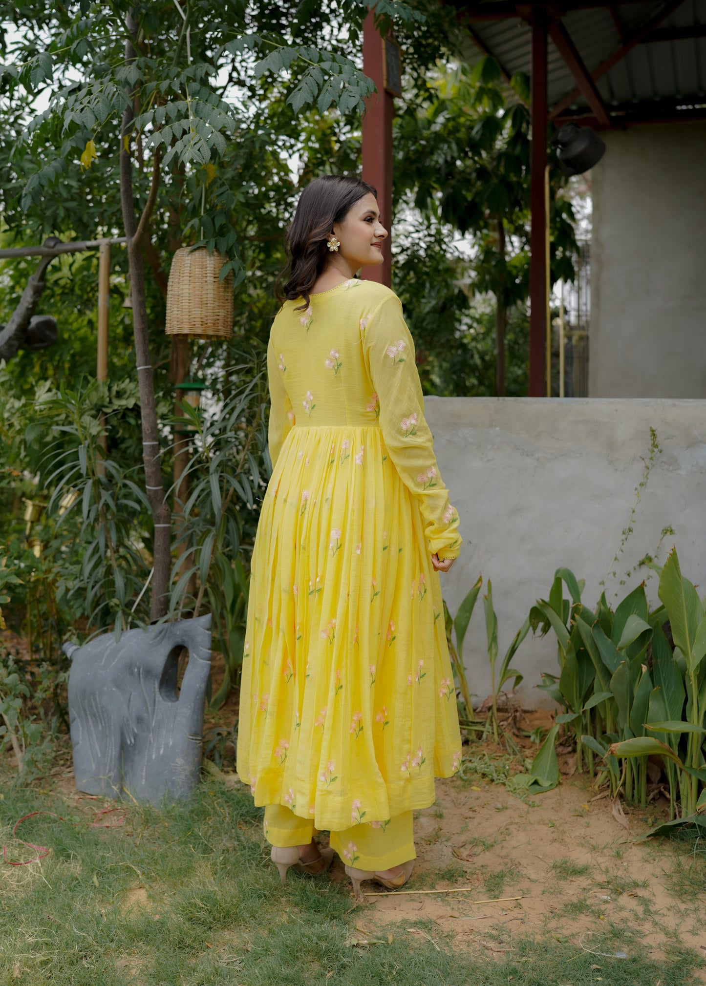 DAISY ANARKALI SET - YELLOW