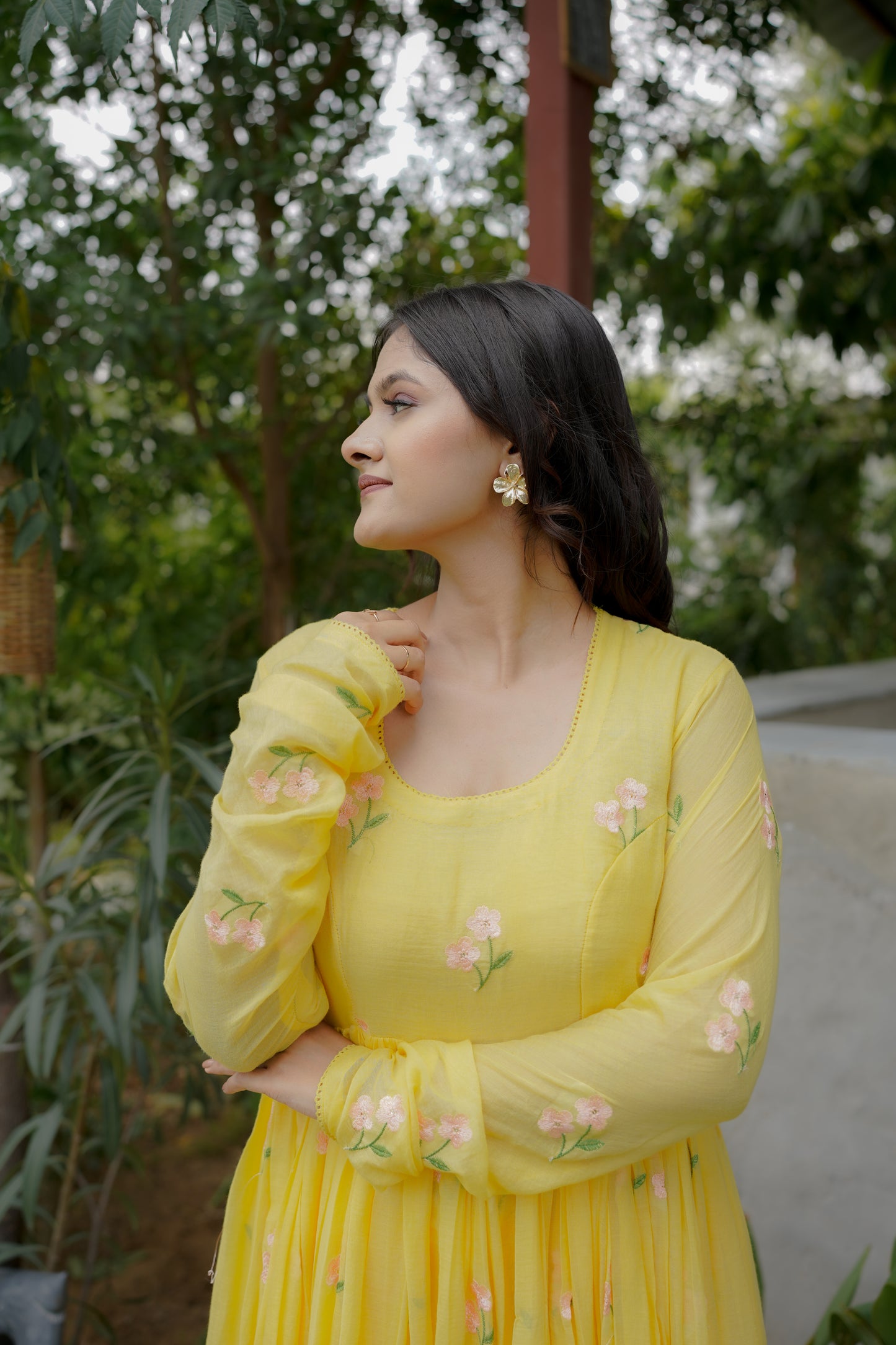 DAISY ANARKALI SET - YELLOW