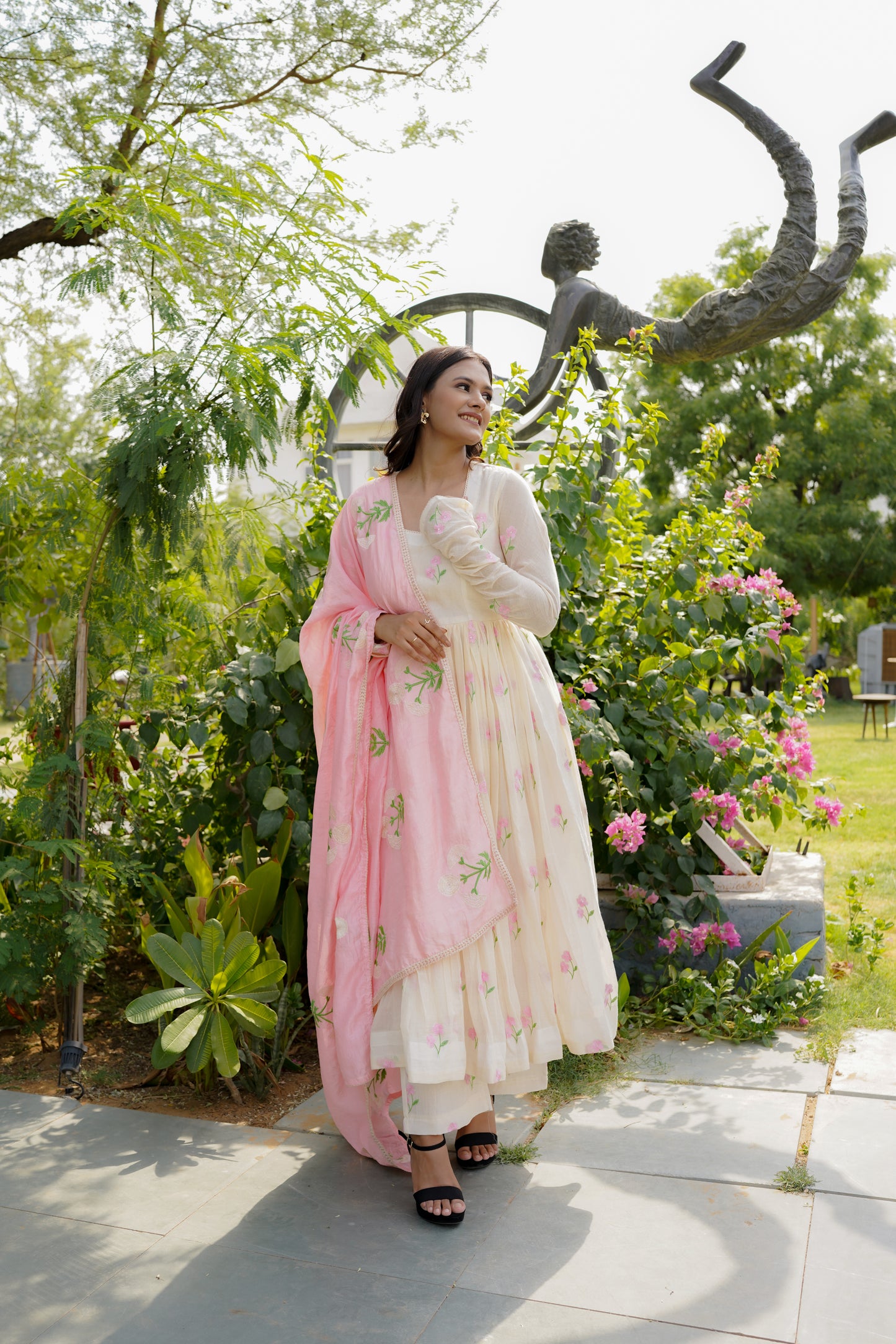 DAISY ANARKALI SET - OFF WHITE