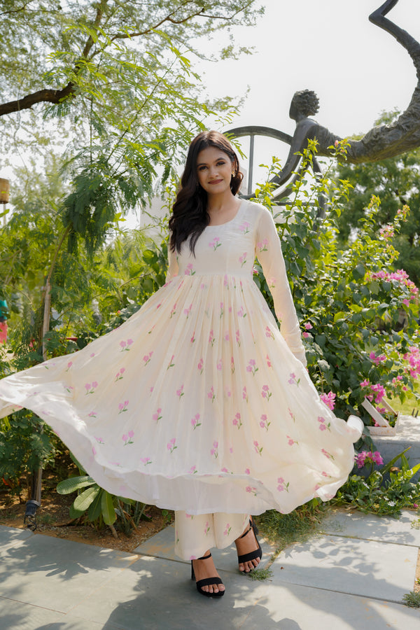 DAISY ANARKALI SET - OFF WHITE