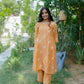 DAISY GEATHER KURTI SET - PEACH