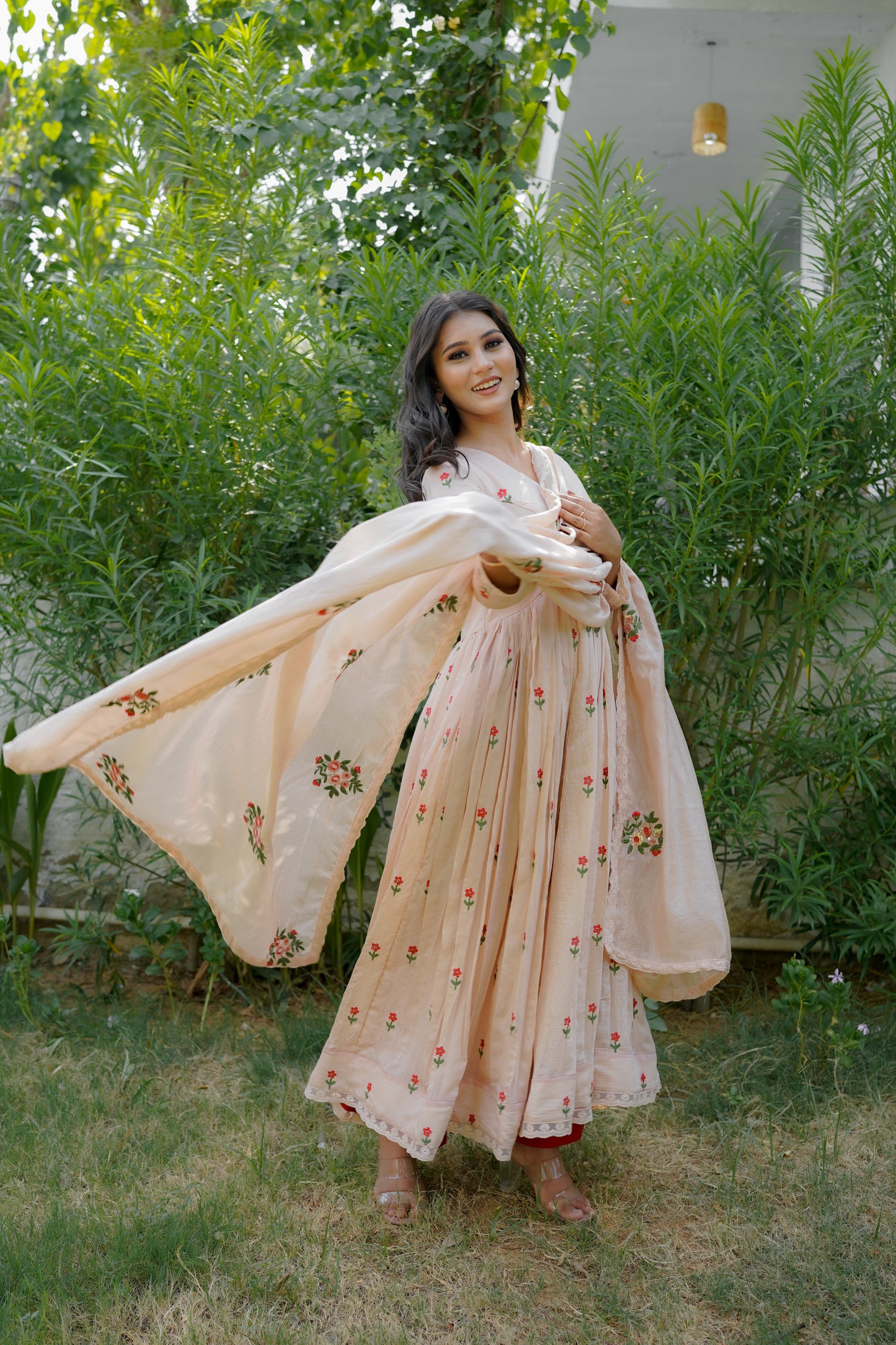 ROSE ANARKALI SET - PEACH