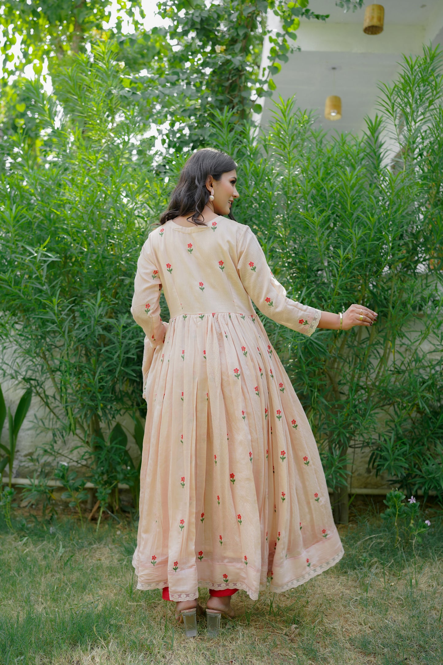 ROSE ANARKALI SET - PEACH