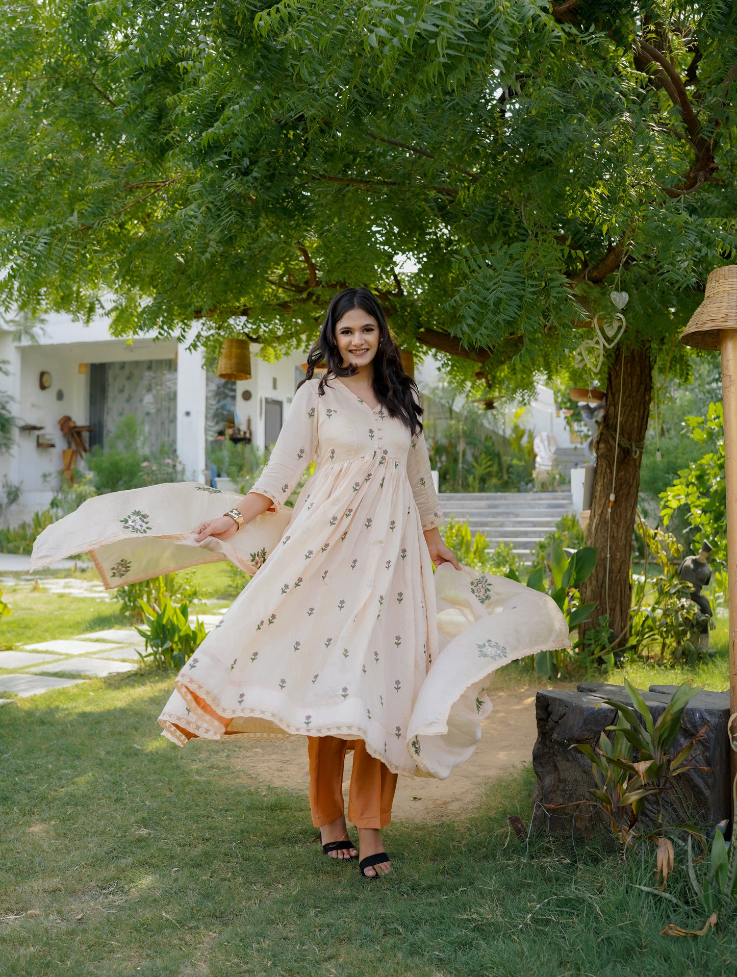 ROSE ANARKALI SET - PINK