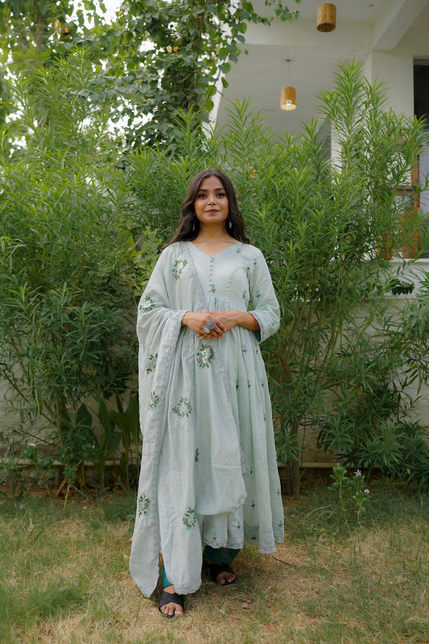 ROSE ANARKALI SET - BLUE