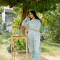 ROSE STRAIGHT KURTI SET - BLUE