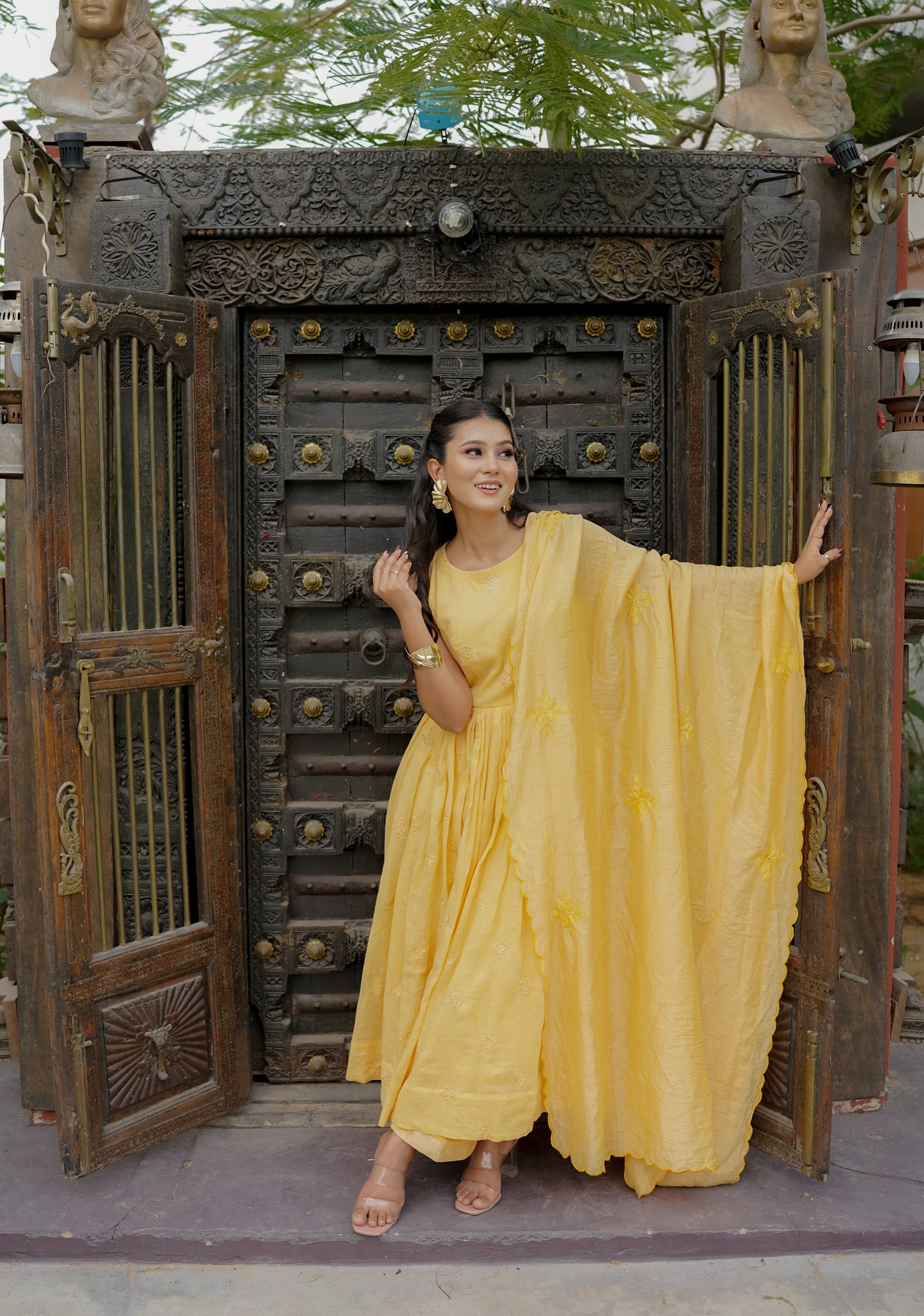 DAHLIA ANARKALI SET - ORANGE