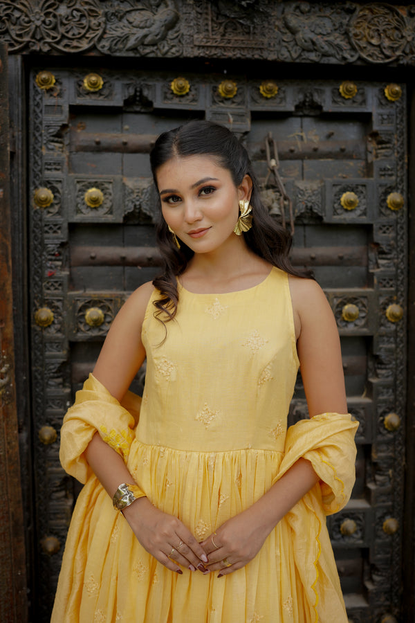 DAHLIA ANARKALI SET - ORANGE