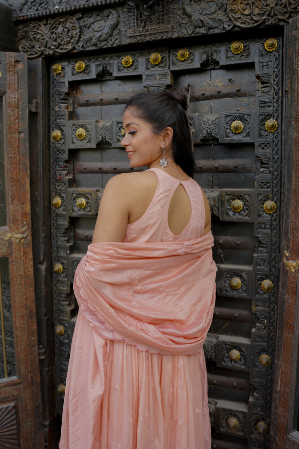 DAHLIA ANARKALI SET - PEACH