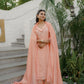DAHLIA STRAIGHT KURTI SET - PEACH