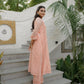 DAHLIA STRAIGHT KURTI SET - PEACH