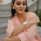 DAHLIA STRAIGHT KURTI SET - PEACH