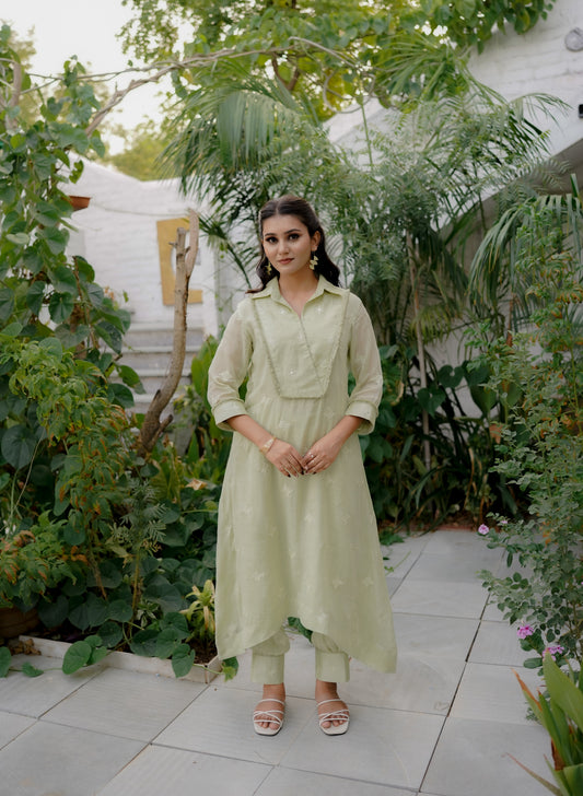 DAHLIA KURTI SET - GREEN