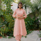 DAHLIA KURTI SET - PEACH