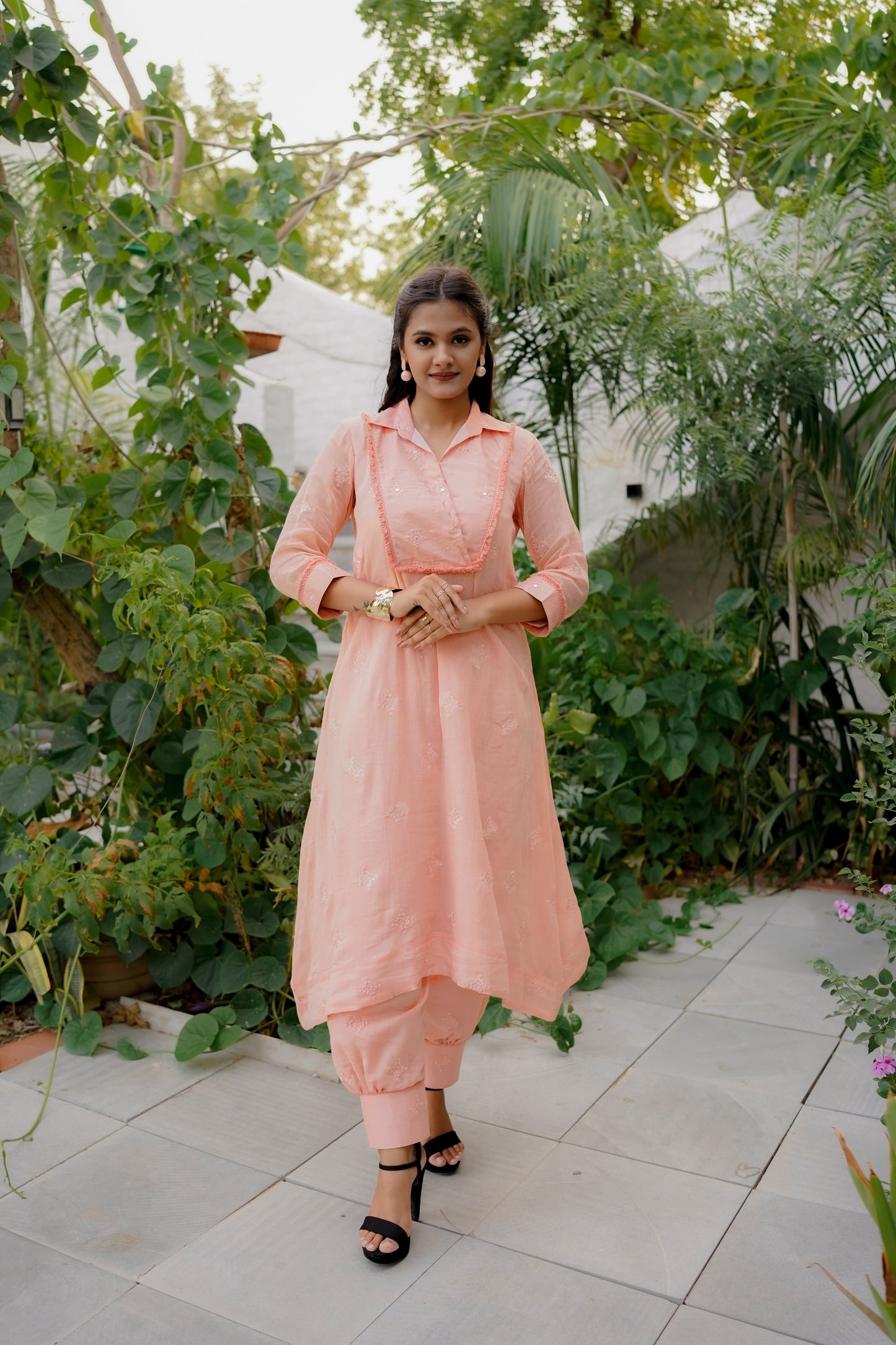 DAHLIA KURTI SET - PEACH