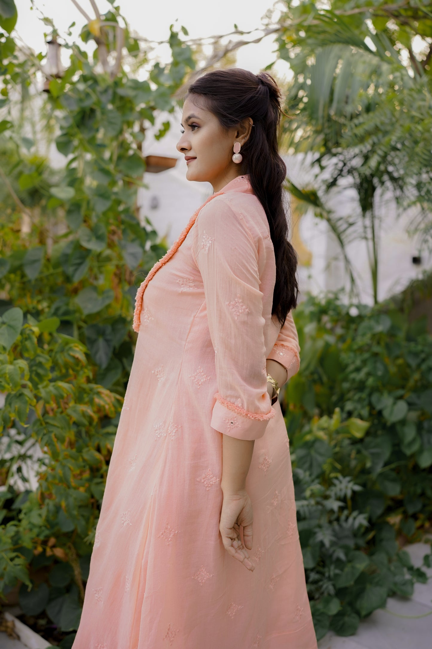 DAHLIA KURTI SET - PEACH