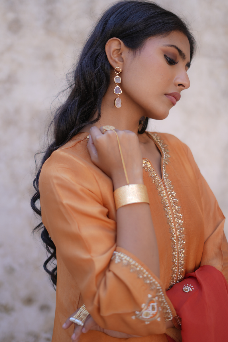 Meera Kurta Set - Dessert Gold