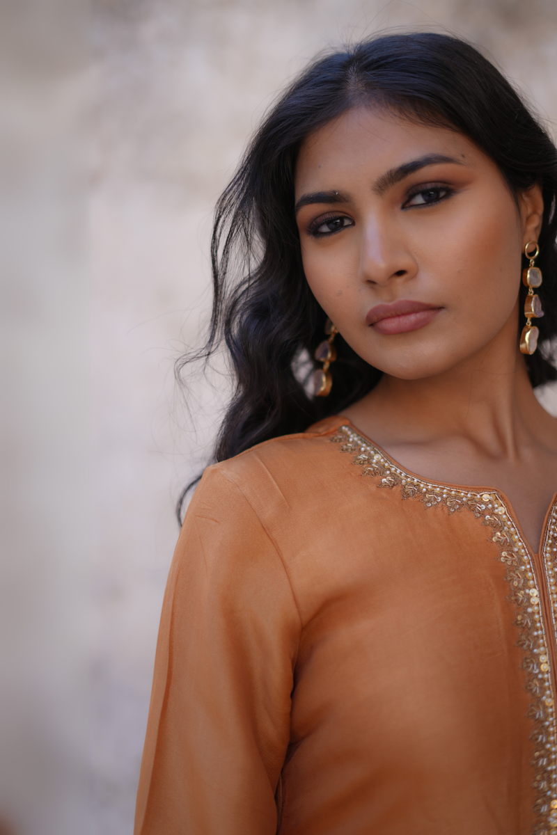 Meera Kurta Set - Dessert Gold
