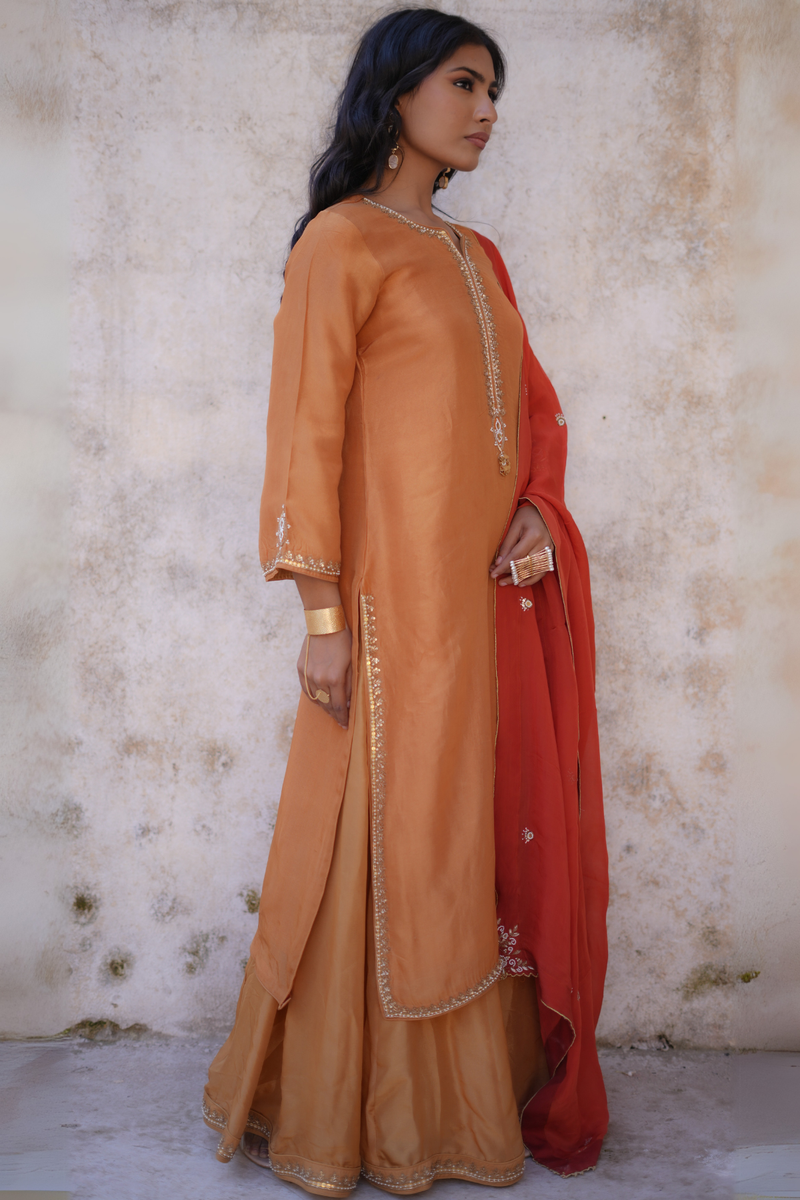 Meera Kurta Set - Dessert Gold