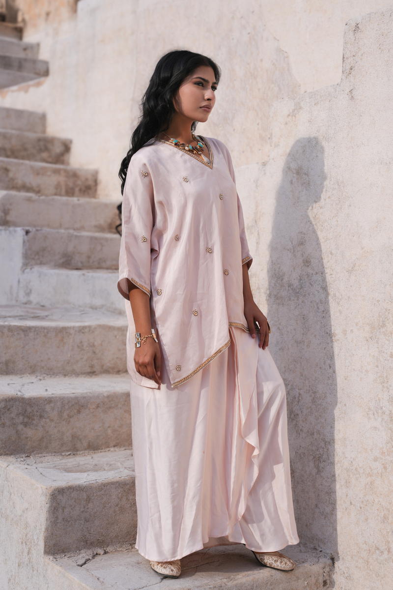 Meera Drape Set - Pink