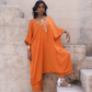 Sakhi Kaftan Set - Rust Orange