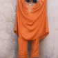 Sakhi Kaftan Set - Rust Orange