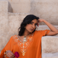 Sakhi Kaftan Set - Rust Orange