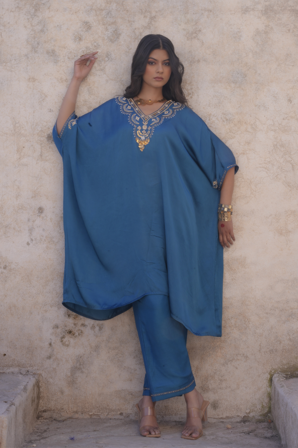 Sakhi Kaftan Set - Blue