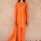 Sakhi Kali Kurta Set - Rust Orange