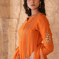 Sakhi Kali Kurta Set - Rust Orange