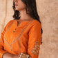 Sakhi Kali Kurta Set - Rust Orange