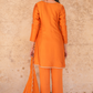 Sakhi Kali Kurta Set - Rust Orange