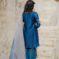 Sakhi Kali Kurta Set - Blue