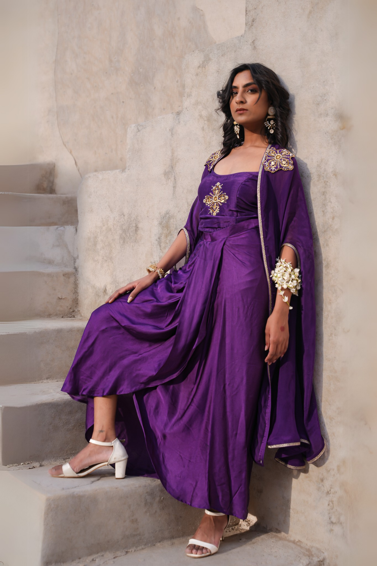 Sakhi Drape Set - Purple